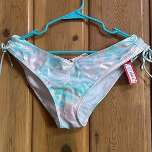 Xhilaration Tie-Dye Metallic Bikini Bottom Tie-Dye, Shimmer XL 12-14 NWT